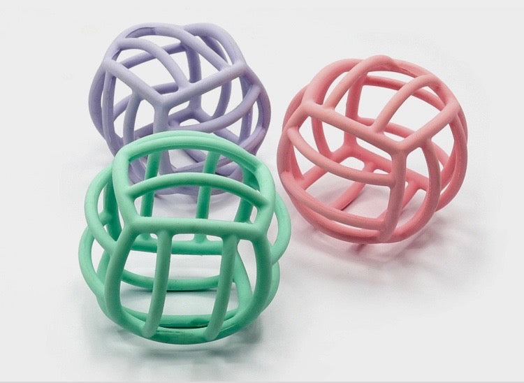 Silicone Teether Balls in assorted colours. multi-sensory, BPA Free, Food grade silicone.