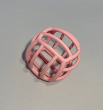 Load image into Gallery viewer, BPA Free Silicone Teether Teething Ball in light pink blush pastel colour.
