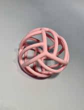 Load image into Gallery viewer, BPA Free Silicone Teether Teething Ball in light pink blush pastel colour.
