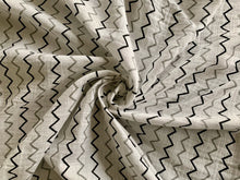 Load image into Gallery viewer, Organic Cotton Muslin Baby Swaddle Cloth with black and grey zigzag print on white.
